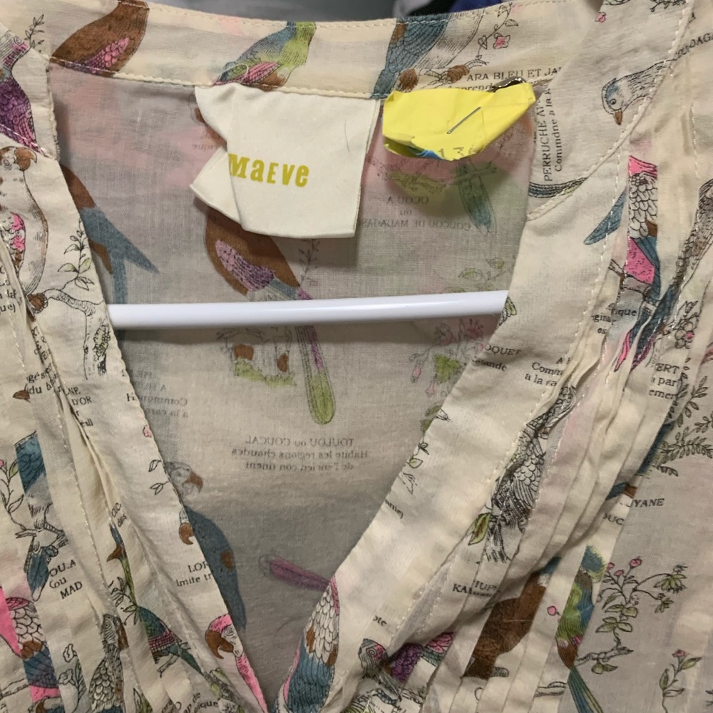 Anthropologie French bird button down top - Picture 3 of 7